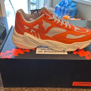 Men's Orange and White Chunky Sneakers